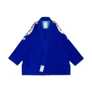 A&P BRG Comp BJJ Gi jacket front in royal blue, 380GSM Pearl Weave, MN001 fit, BRG embroidery, IBJJF approved competition kimono.