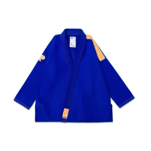 Albino & Preto A&P OBY HB Classic BJJ Gi Royal, 400GSM pearl weave jacket front view, MN001 fit, IBJJF approved