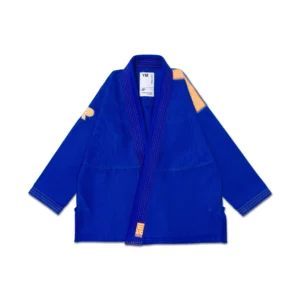 Albino & Preto OBY HB Classic Kids BJJ Gi, Royal Blue; 380GSM Pearl Weave jacket, IBJJF-approved — front view