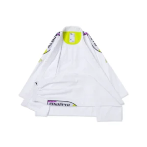 Full kit of Albino and Preto PGL Comp BJJ Gi in white with FEP pants, MN001 fit, IBJJF approved and imported.