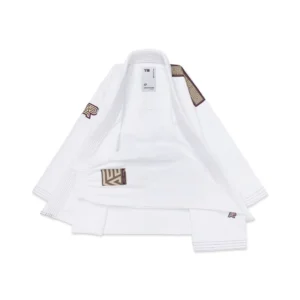 Albino & Preto POC kids BJJ gi full kit white, 380GSM jacket and 8oz herringbone pants, IBJJF approved