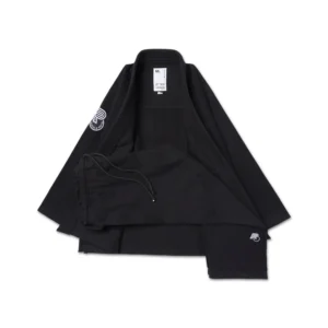 Albino & Preto Essential BJJ Gi Black, 400GSM Pearl Weave (BW) full set with top and trousers for training and competition