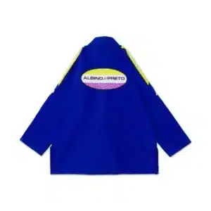 Albino & Preto PGL Comp BJJ Gi – Royal Top Back Back of A&P PGL Comp BJJ Gi jacket in Royal Blue with MN001 pattern and reinforced seams for durable training performance