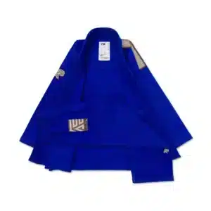 Albino & Preto POC kids BJJ Gi full kit blue, 380GSM jacket and 8oz herringbone pants, IBJJF approved set
