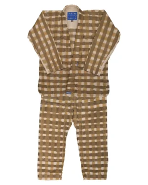 Shoyoroll Cactus Store X Shoyoroll V3 Gingham Plaid Garden Gi Front View with All Details Front view of Shoyoroll Cactus Store X Shoyoroll V3 Gingham Plaid Garden Gi showcasing jacket and trouser details